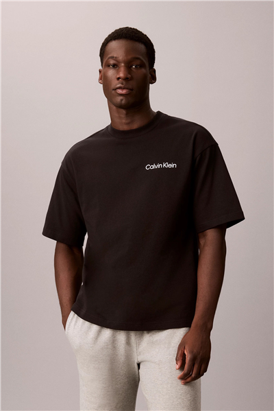 Calvin Klein S/S Crew Neck Erkek Pijama Üstü Siyah