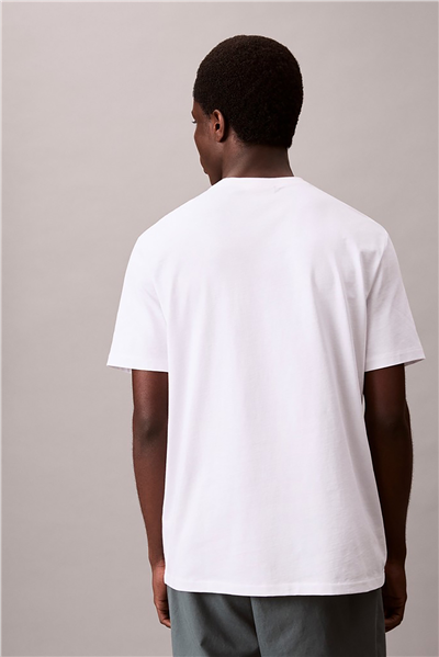 Calvin Klein Ss Easy Monogram Tee Erkek Bisiklet Yaka T-Shirt Beyaz