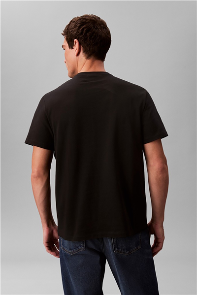 Calvin Klein Ss Easy Monogram Tee Erkek Bisiklet Yaka T-Shirt Siyah