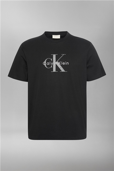 Calvin Klein Ss Hero Monologo Tee 20S Erkek Bisiklet Yaka T-Shirt Siyah