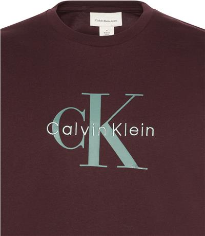 Calvin Klein Ss Hero Monologo Tee 20S Erkek Bisiklet Yaka T-Shirt Kırmızı