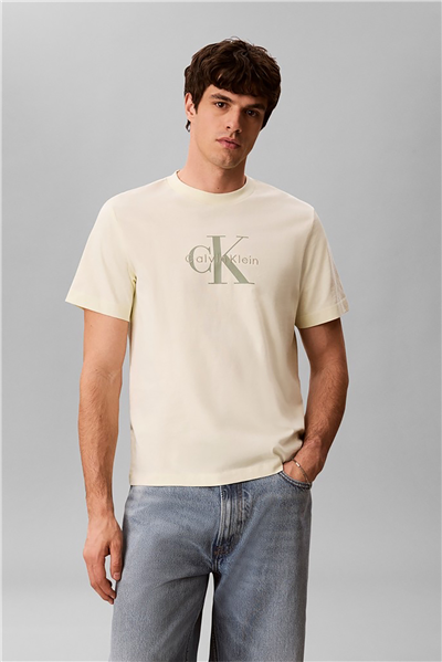 Calvin Klein Ss Hero Monologo Tee 20S Erkek Bisiklet Yaka T-Shirt Lacivert