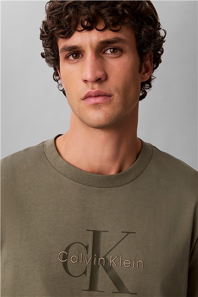 Calvin Klein Ss Hero Monologo Tee 20S Erkek Bisiklet Yaka T-Shirt Beyaz