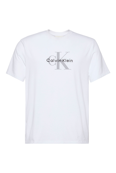 Calvin Klein Ss Hero Monologo Tee 20S Erkek Bisiklet Yaka T-Shirt Beyaz