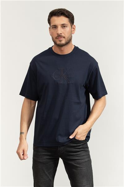 Calvin Klein Ss Hi Low Emb 16S Jersey Cn Tee Erkek Bisiklet Yaka T-Shirt