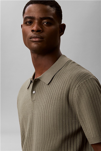 Calvin Klein Ss Lightweight Pattern Polo Swtr Erkek Triko Yeşil