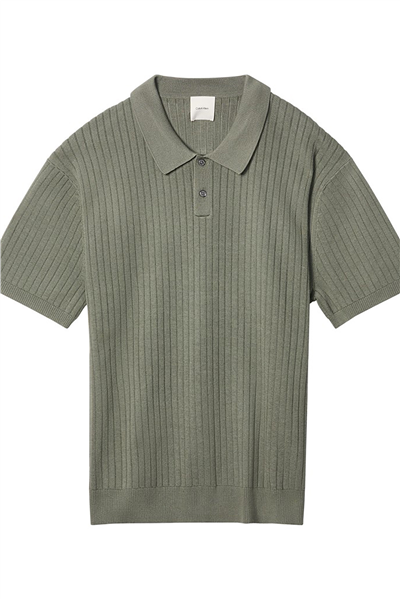 Calvin Klein Ss Lightweight Pattern Polo Swtr Erkek Triko Yeşil