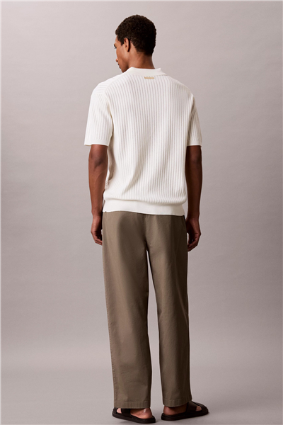 Calvin Klein Ss Lightweight Pattern Polo Swtr Erkek Triko Beyaz