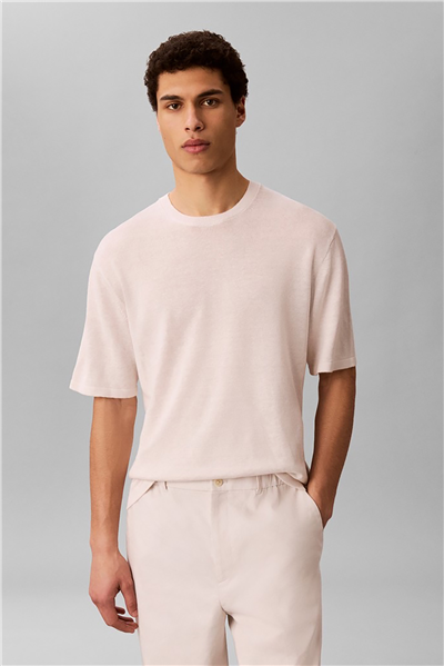 Calvin Klein Ss Linen Viscose Blend Crew Swtr Erkek Triko Beyaz
