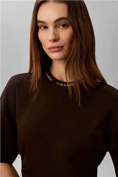 Calvin Klein Ss Logo Rib interlock T-Shirt Dr Kadın Elbise