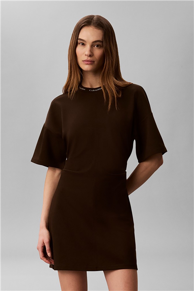 Calvin Klein Ss Logo Rib interlock T-Shirt Dr Kadın Elbise