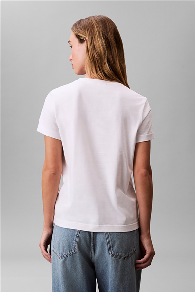 Calvin Klein Ss Monogram Crew Tee Kadın Bisiklet Yaka T-Shirt Beyaz
