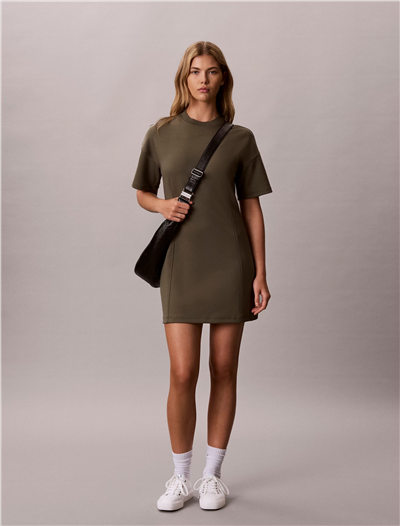Calvin Klein Ss Monogram Interlock Kadın Elbise Yeşil