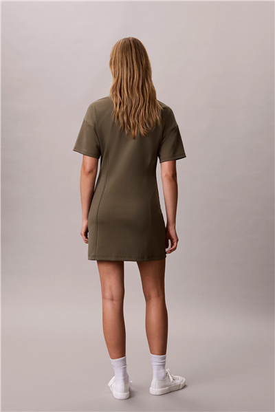 Calvin Klein Ss Monogram Interlock Kadın Elbise Yeşil