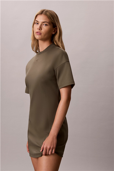 Calvin Klein Ss Monogram Interlock Kadın Elbise Yeşil