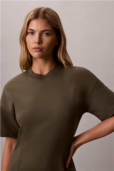 Calvin Klein Ss Monogram Interlock Kadın Elbise Yeşil
