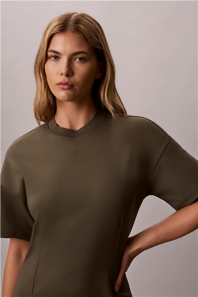 Calvin Klein Ss Monogram Interlock Kadın Elbise Yeşil