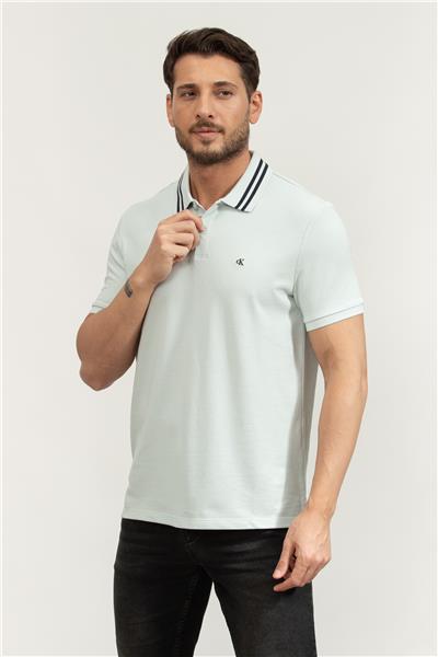 Calvin Klein Ss Monogram Pique Tipped Erkek Polo Yaka T-Shirt