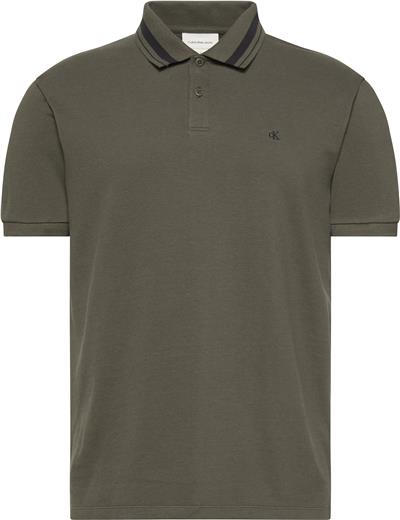 Calvin Klein Ss Monogram Pique Tipped Erkek Polo Yaka T-Shirt