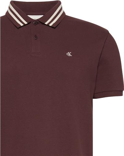 Calvin Klein Ss Monogram Pique Tipped Erkek Polo Yaka T-Shirt