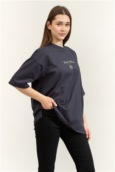 Calvin Klein SS Oversize CK NY Tee Kadın Bisiklet Yaka T-Shirt