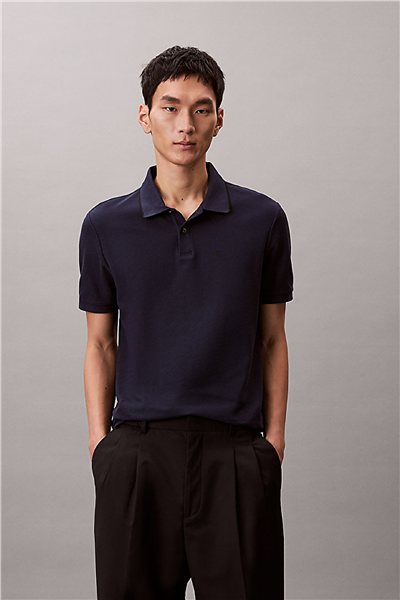 Calvin Klein Ss Refined Pique Tipped Classic Erkek Polo Yaka T-Shirt Lacivert