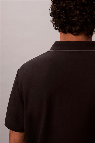Calvin Klein Ss Refined Pique Tipped Classic Erkek Polo Yaka T-Shirt Siyah
