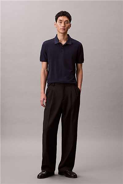 Calvin Klein Ss Refined Pique Tipped Classic Erkek Polo Yaka T-Shirt Lacivert