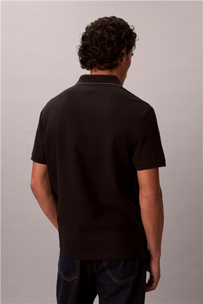 Calvin Klein Ss Refined Pique Tipped Classic Erkek Polo Yaka T-Shirt Siyah
