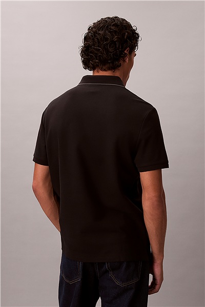 Calvin Klein Ss Refined Pique Tipped Classic Erkek Polo Yaka T-Shirt Siyah