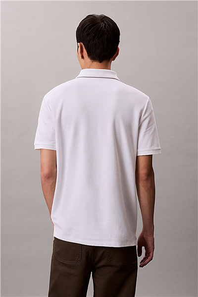 Calvin Klein Ss Refined Pique Tipped Classic Erkek Polo Yaka T-Shirt Beyaz