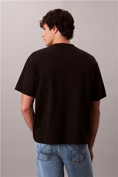 Calvin Klein Ss Rlxd 16S Std Logo Crewnk Tee Erkek Bisiklet Yaka T-Shirt Siyah