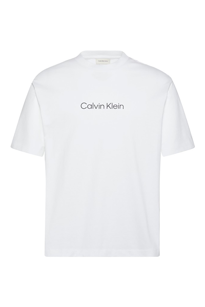 Calvin Klein Ss Rlxd 16S Std Logo Crewnk Tee Erkek Bisiklet Yaka T-Shirt Beyaz