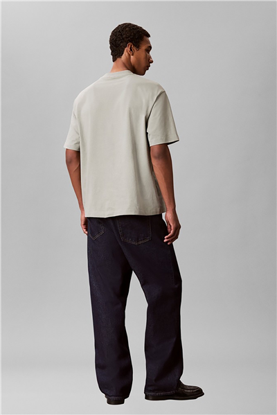 Calvin Klein Ss Rlxd 16S Std Logo Crewnk Tee Erkek Bisiklet Yaka T-Shirt Bej