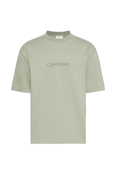 Calvin Klein Ss Rlxd 16S Std Logo Crewnk Tee Erkek Bisiklet Yaka T-Shirt Bej