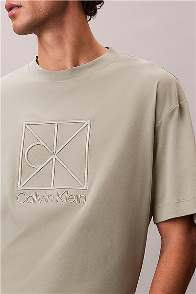 Calvin Klein Ss Rlxd Premium inte Erkek Bisiklet Yaka T-Shirt