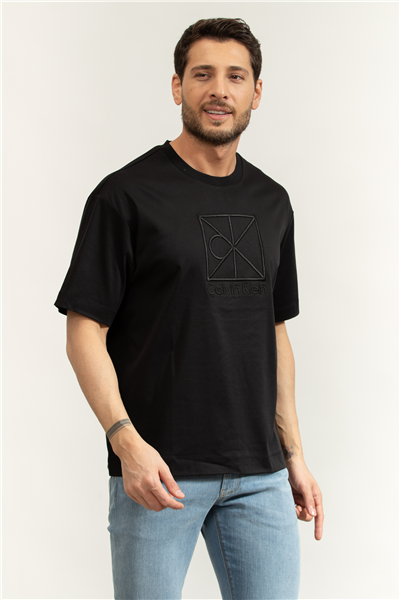 Calvin Klein Ss Rlxd Premium inte Erkek Bisiklet Yaka T-Shirt