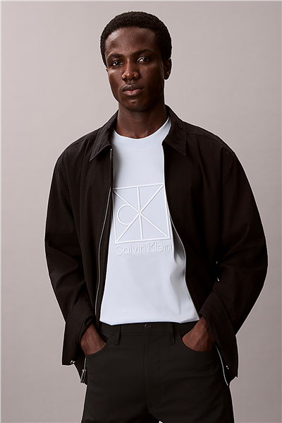 Calvin Klein Ss Rlxd Premium inte Erkek Bisiklet Yaka T-Shirt