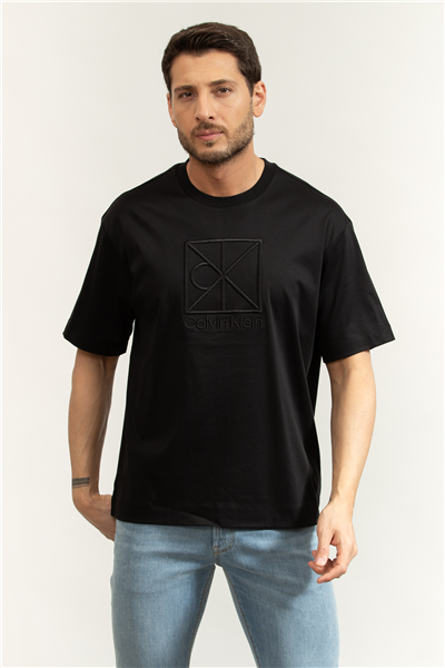 Calvin Klein Ss Rlxd Premium inte Erkek Bisiklet Yaka T-Shirt