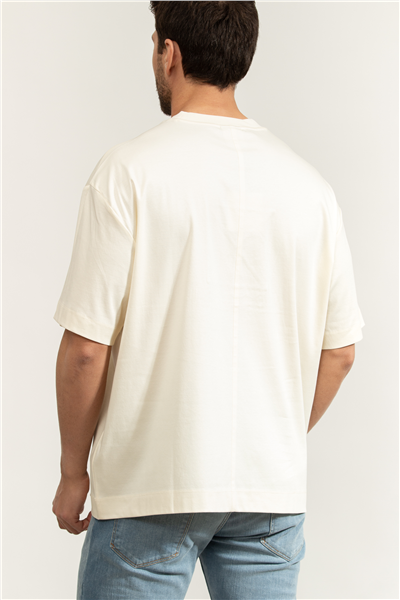 Calvin Klein Ss Rlxd Premium inte Erkek Bisiklet Yaka T-Shirt