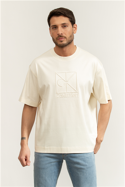 Calvin Klein Ss Rlxd Premium inte Erkek Bisiklet Yaka T-Shirt