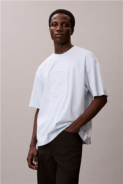 Calvin Klein Ss Rlxd Premium inte Erkek Bisiklet Yaka T-Shirt