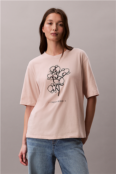 Calvin Klein Ss Seasonal Graphic Kadın Bisiklet Yaka T-Shirt