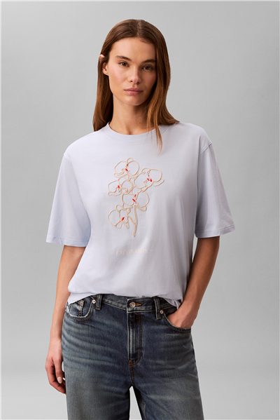 Calvin Klein Ss Seasonal Graphic Kadın Bisiklet Yaka T-Shirt