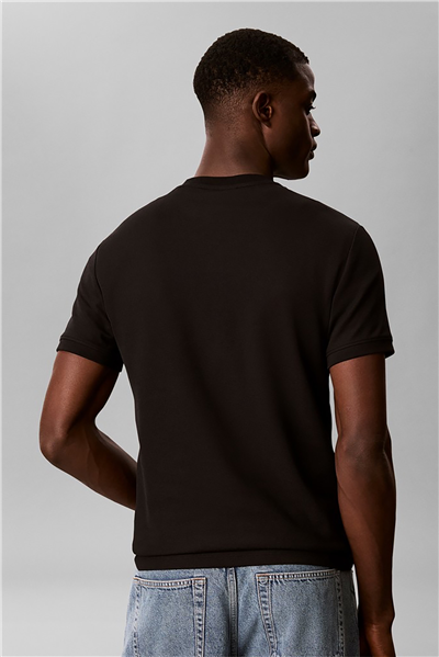 Calvin Klein Ss Slim Micro Waffle Crewnk Tee Erkek Bisiklet Yaka T-Shirt Siyah
