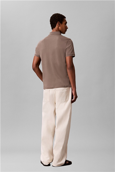 Calvin Klein SS Slim Supima Zip Polo Erkek Polo Yaka T-Shirt Gri