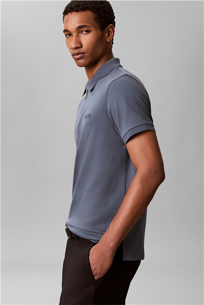 Calvin Klein SS Slim Supima Zip Polo Erkek Polo Yaka T-Shirt