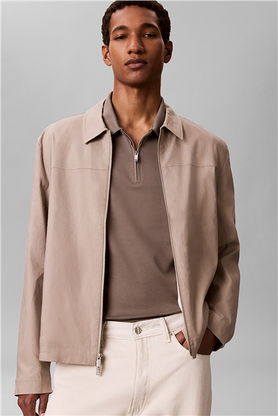 Calvin Klein SS Slim Supima Zip Polo Erkek Polo Yaka T-Shirt Gri