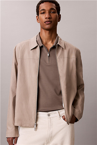Calvin Klein SS Slim Supima Zip Polo Erkek Polo Yaka T-Shirt Gri
