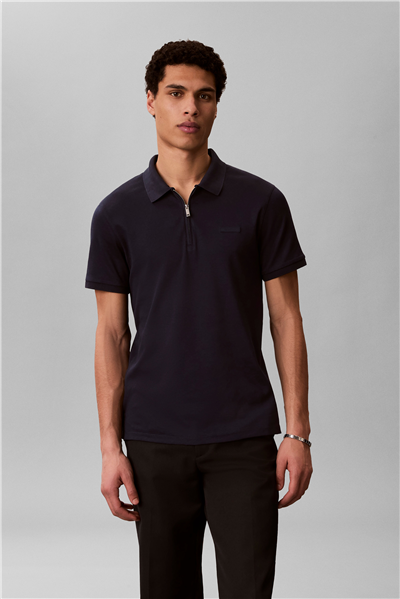 Calvin Klein SS Slim Supima Zip Polo Erkek Polo Yaka T-Shirt